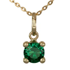 Halsband månadssten maj äkta guld 18 karat