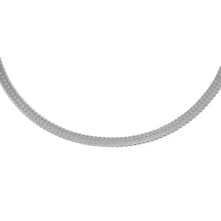 Halsband pressad rävsvans äkta silver 42 cm