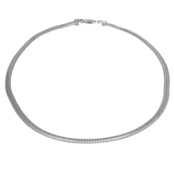 Halsband pressad rävsvans äkta silver 45 cm