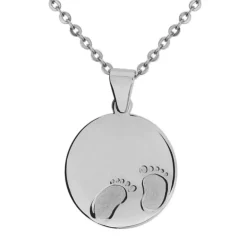 Halsband smycke med barnfötter äkta silver