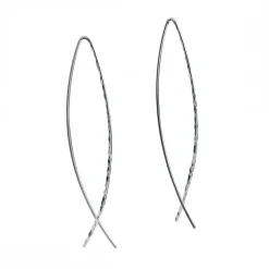 Hamrad tråd silverörhängen