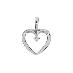 Hjärta i vitguld med diamant