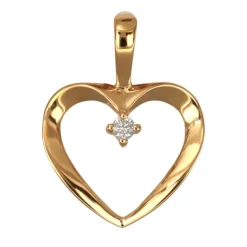 Hjärta smycke äkta guld 18 karat med diamant