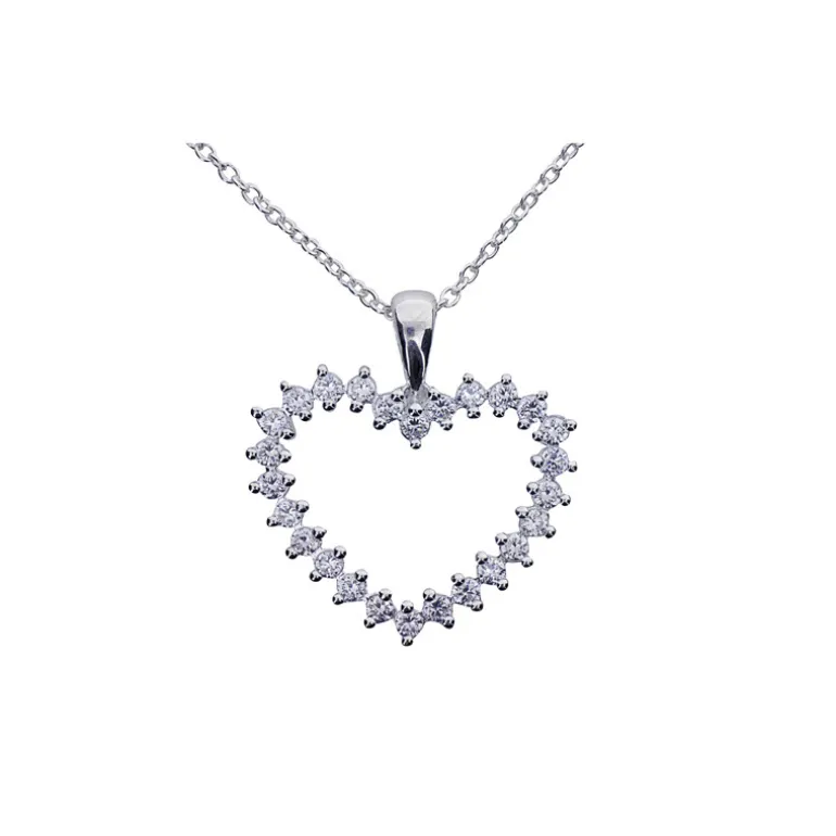 Hjärtsmycke med glitterstenar