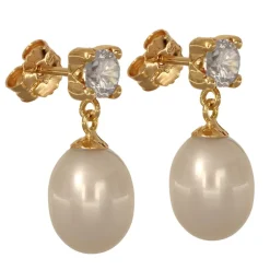 Hängande pärlörhängen odlade pärlor 18 karat guld