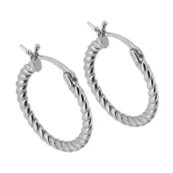 Hoops med mönster örringar äkta silver 19 mm