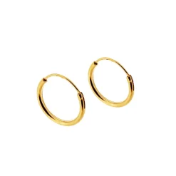 Hoops små örringar guldpläterat äkta silver 12 mm