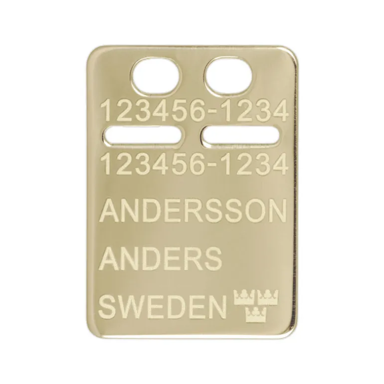 ID-Bricka guld med gravyr