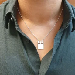 ID-bricka med pansarkedja äkta silver gravyr ingår