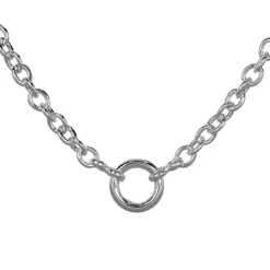 Ihålig ärtlänk äkta silver 925 med stor ögla nertill