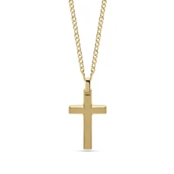 Justin gold kors med kedja i guldpläterat stål