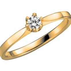 14K DONAU 0,15 ct Förlovningsring Vigselring