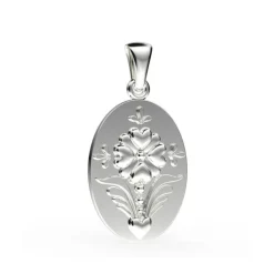 Kurbitssmycke mellan silver