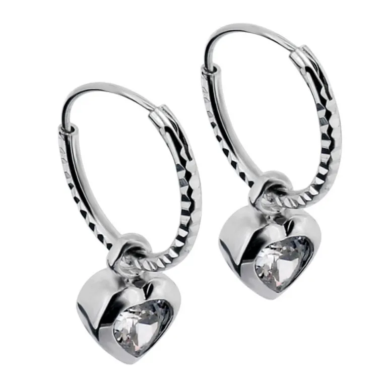 Mini Heart Hoops äkta silver