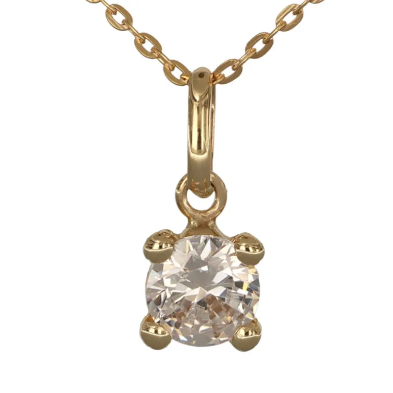 Månadssten halsband april äkta guld 9 karat