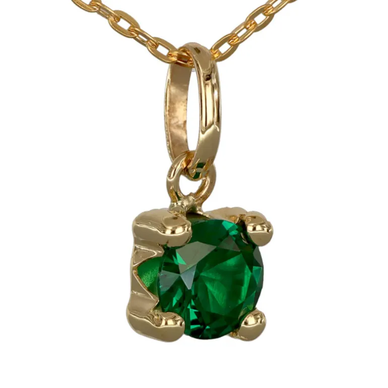 Månadssten halsband maj äkta guld 9 karat