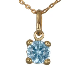 Månadssten halsband mars äkta guld 9 karat