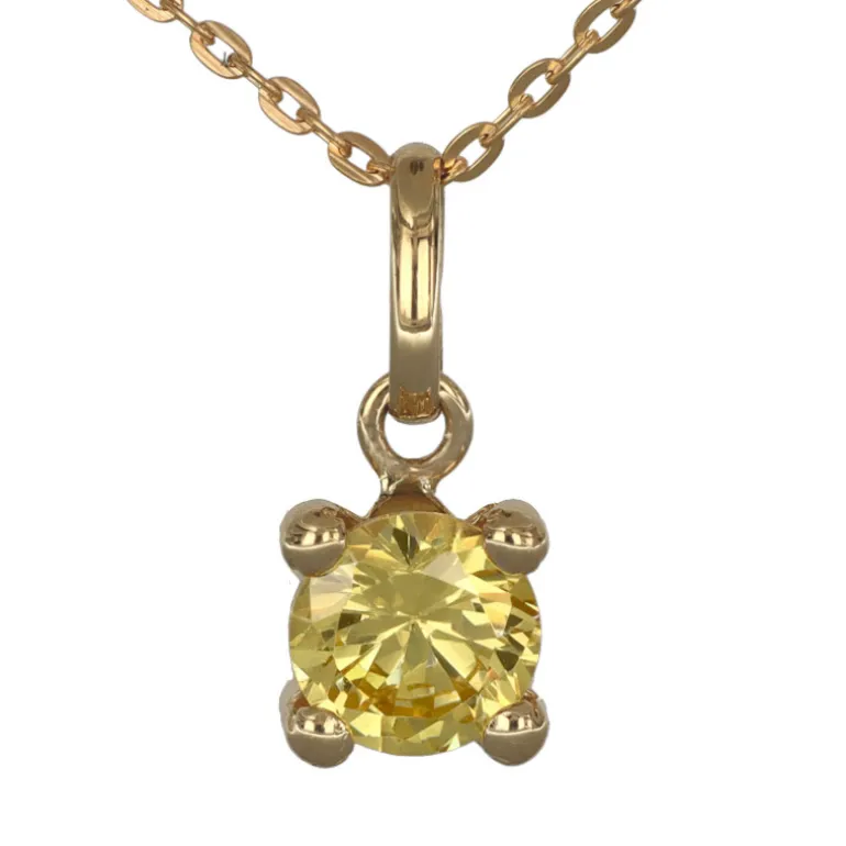 Månadssten halsband november äkta guld 9 karat