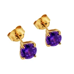 Månadsstenar örhängen februari guldförgyllt silver