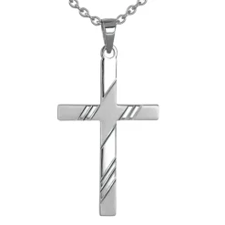 Mönstrat kors halsband äkta silver