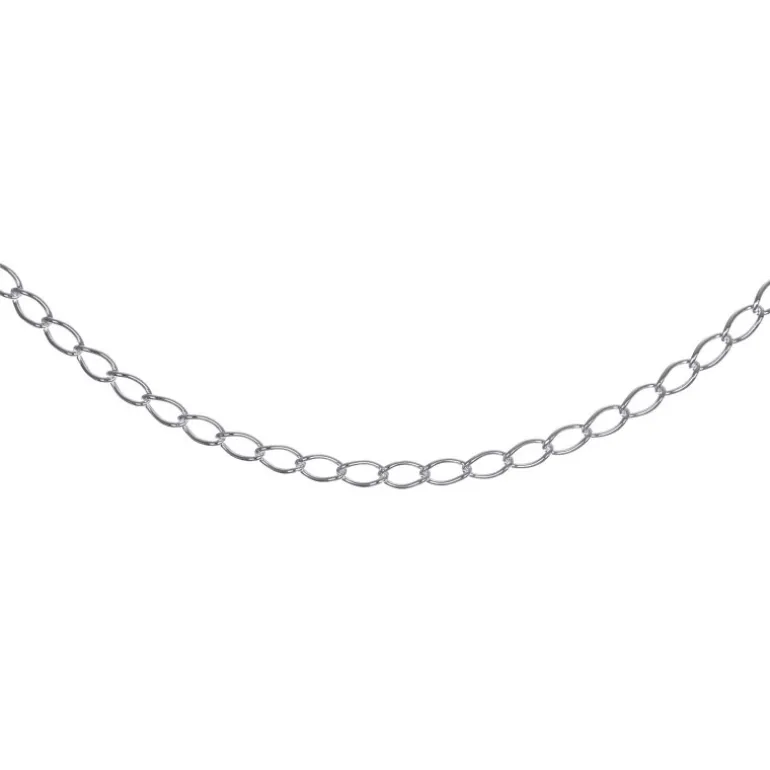 Mycket tunn gles pansarkedja äkta silver 45 cm