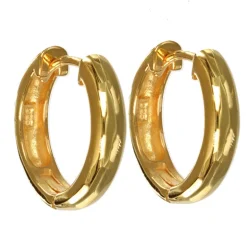 Plain round hoops guldförgyllt äkta silver 20 mm