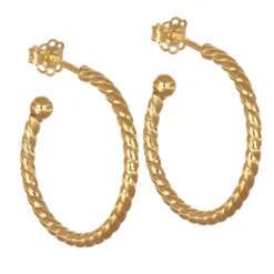 Örhängen hoops rope äkta guld 9 karat