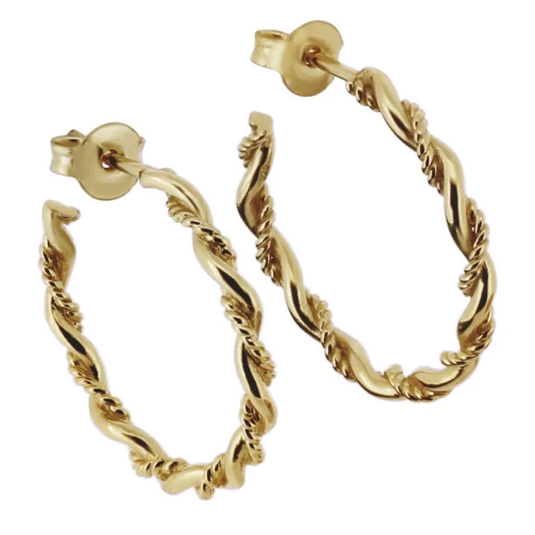 Rope creoler guldförgyllt äkta silver