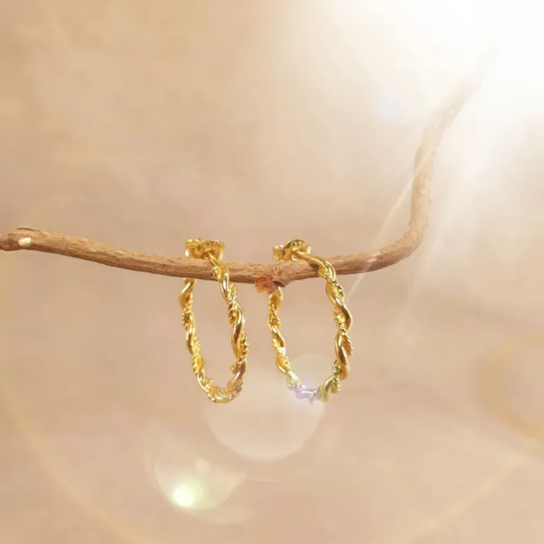 Rope creoler guldförgyllt äkta silver