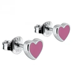 Rosa hjärtan örhängen