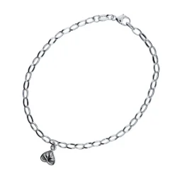 Silverarmband med dalahjärta som berlock