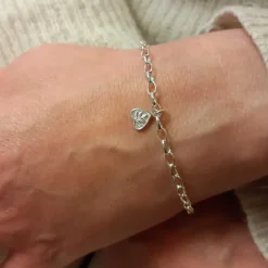 Silverarmband med dalahjärta som berlock