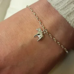 Silverarmband med dalahäst kurbits mini