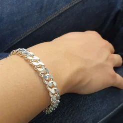 Silverarmband pansar 21 cm