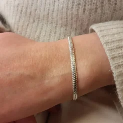 Silverarmband pressad rävsvans äkta silver