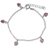 Silverarmband rosa hjärtan