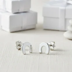 Silverörhängen hästskor