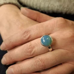 Silverring med bergslaggsten