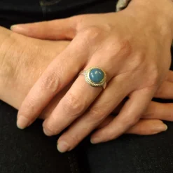 Silverring med bergslaggsten