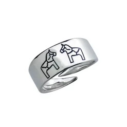 Silverring med dalahästar