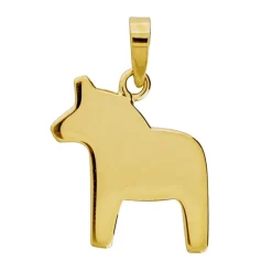 Slät dalahäst smycke berlock äkta guld 9 karat