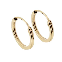 Små örringar creoler äkta guld 18 karat 10 mm