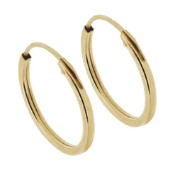 Små örringar creoler äkta guld 18 karat 12 mm