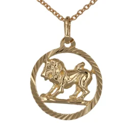 Stjärntecken halsband lejon äkta guld 9 karat