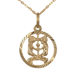 Stjärntecken halsband tvillingarna äkta guld 9 karat