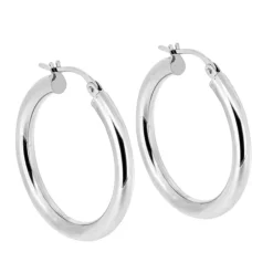 Stora ringar vitguld örhängen