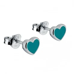 Turkos hjärtan örhängen