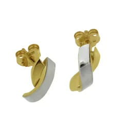 Tvåfärgade guldörhängen 18 karat