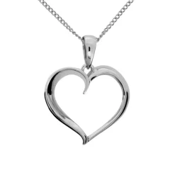 Vitguldshjärta med vitguldskedja 18 karat