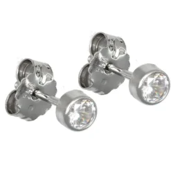 Vitguldsörhängen vit cz äkta guld 18 karat